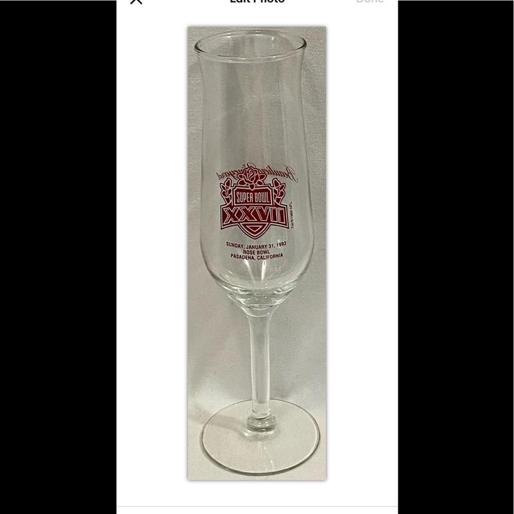 Rare NFL Super Bowl XXVII Rose Bowl 1993 Media Champagne Glass